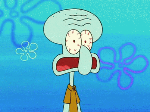 Squidward stressing out